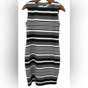 Calvin Klein striped sheath Midi Dress sz 8